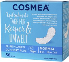 COSMEA Slipeinlagen Normal ohne Duft Damenbinden Comfort Plus lange Körperform-Slipeinlagen