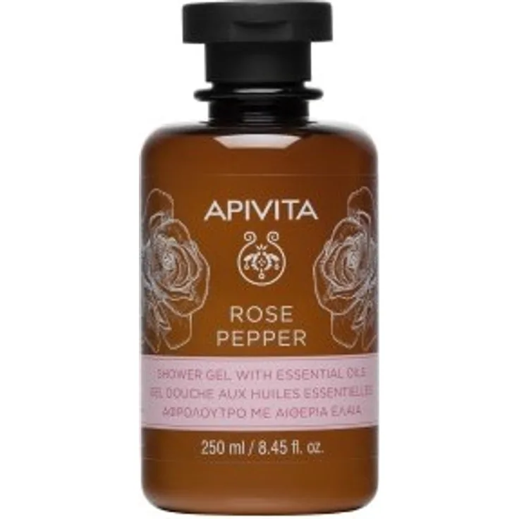 Apivita Body Care Rose Pepper Shower Gel with Essential Oils Alle Hauttypen 250 ml