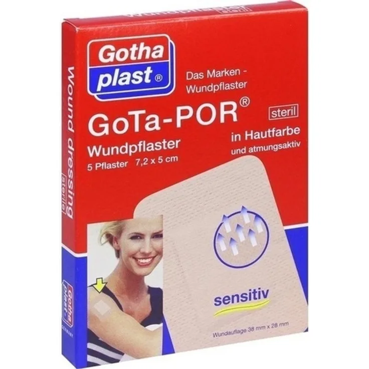 Gothaplast Gota-Por Wundpflaster 5x7,2 cm steril hautfarben 5 St.