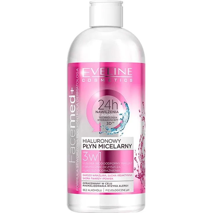 Eveline Facemed Mizellarwasser 3In 1 Mit Hyaluron 500 ml mit einer reinigenden Wirkung