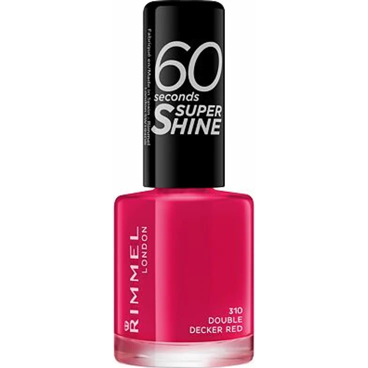 Rimmel London 60 Seconds Super Shine Schnelltrocknender Nagellack 8 ml Farbton 310 Double Decker Red – Bild 1