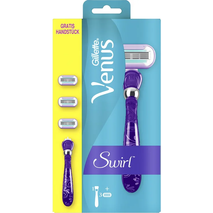 Gillette Venus Swirl Rasierer + 3 Rasierklingen