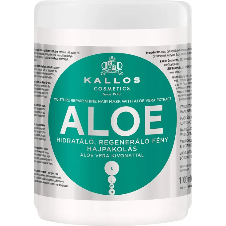 Kallos Kjmn Aloe Vera Feuchtigkeitsspendende Aufbauende Haarmaske 1000 ml – Bild 1