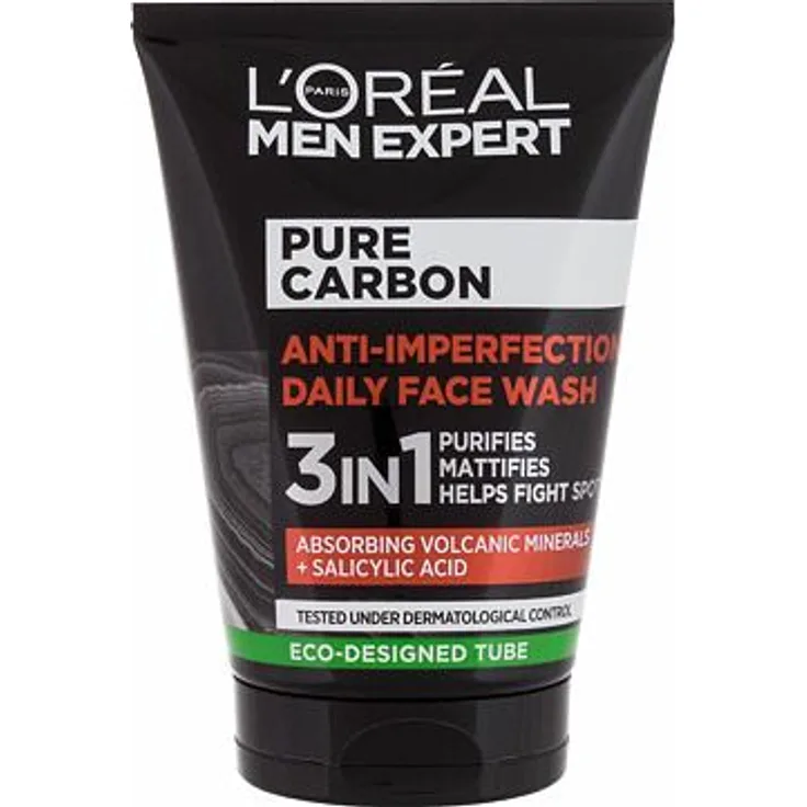 L'Oréal Paris Men Expert Pure Carbon Anti-Imperfection 3in1 Reinigungsgel Für normale Haut 100 ml für Männer