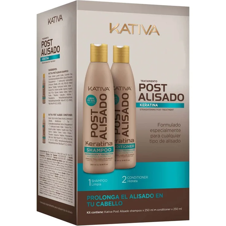 Kativa Set 2 zur Anwengung nach der Keratin-Haarglättung 500 ml
