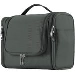 Kulturbeutel zum Aufhängen, extra groß, für Damen und Herren, tragbar, wasserfest, für Badezimmer, Dusche, leicht, Dopp Kit Rasiertasche, stabile MetallHaken Organizer MakeupTasche, grau (grau) 78526325