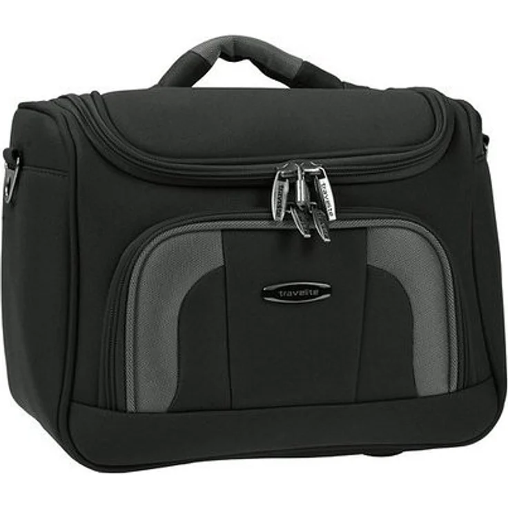 Travelite Handgepäck Kulturtasche mit Aufsteckfunktion, Gepäck Serie ORLANDO: Klassisches Weichgepäck Beautycase im zeitlosen Design, 098492-01, 19 Liter, 0,9 kg, schwarz – Bild 1