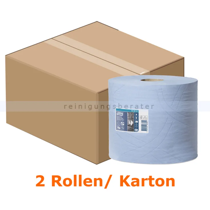 Tork 130081 Mehrzweck Papiertücher W1 W2 24x34 cm blau 24x34 cm, 350 Abrisse-Rolle, 2 Rollen