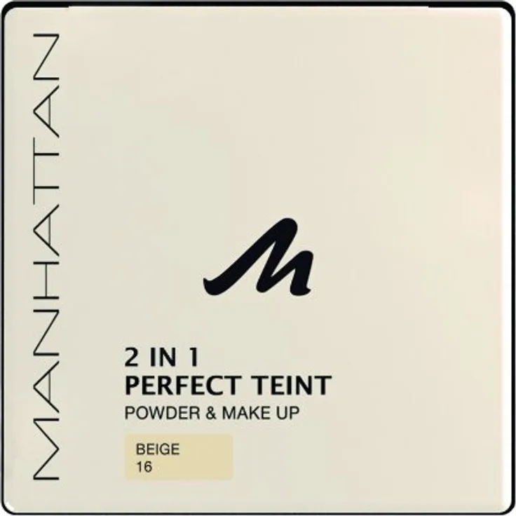 Manhattan Cosmetics 2 In 1 Perfect Teint Powder -Puder Und Make-Up In Einem Für Einen Absolut Ebenmäßigen Teint -Farbe Beige 16 -9 g