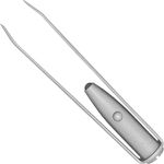 Pfeilring Pinzette silberfarben mit LED-Lampe 8,5 cm, Anwendungsbereich: Augenbrauen, Material: Stahl, Rostfrei 