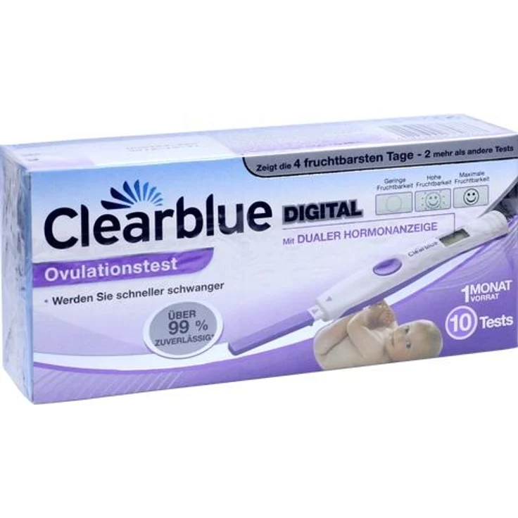 Clearblue Ovulationstest fortschrittlich & digital 10 Stück, schnell, unkompliziert und zuverlässig - Preisvergleich – Bild 1