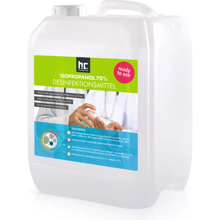 4 x 5 Liter Desinfektionsmittel für Hände & Flächen - anwendungsfertig