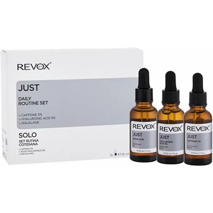 Revox Just Daily Routine Set set Gesichtsserum B77 Just Hyaluronic Acid 5% 30 ml + Augenserum B77 Just Caffeine 5% 30 ml + Gesichtsöl B77 Just Squalane 30 ml