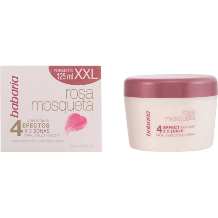 Babaria ROSA MOSQUETA crema facial 4 efectos 125 ml mit pflegender Wirkung für alle Hauttypen