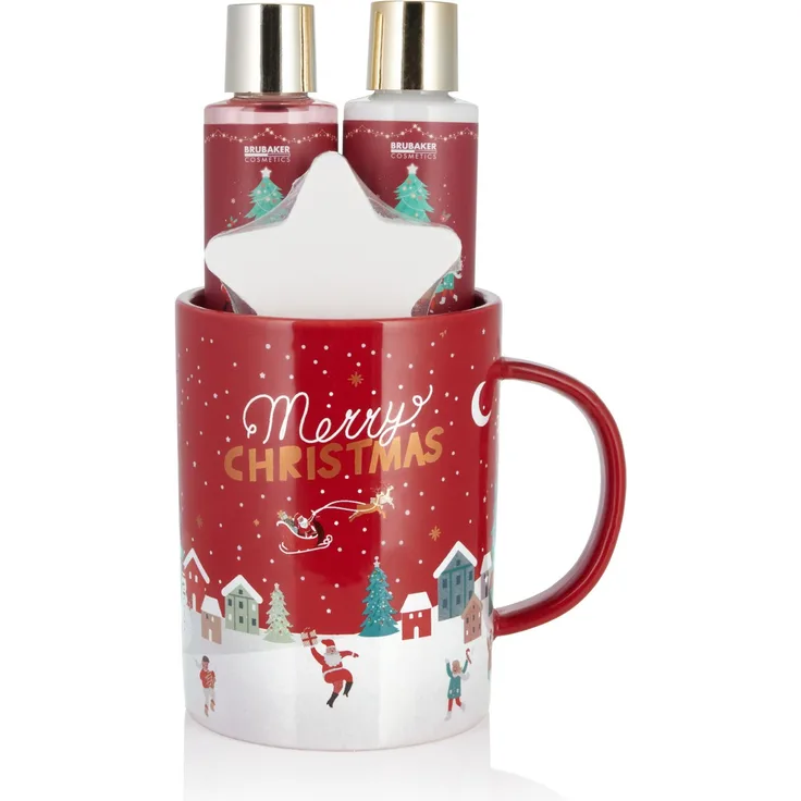 4-teiliges Bade- und Dusch Set Beeren Duft - Geschenkset in großer Weihnachts