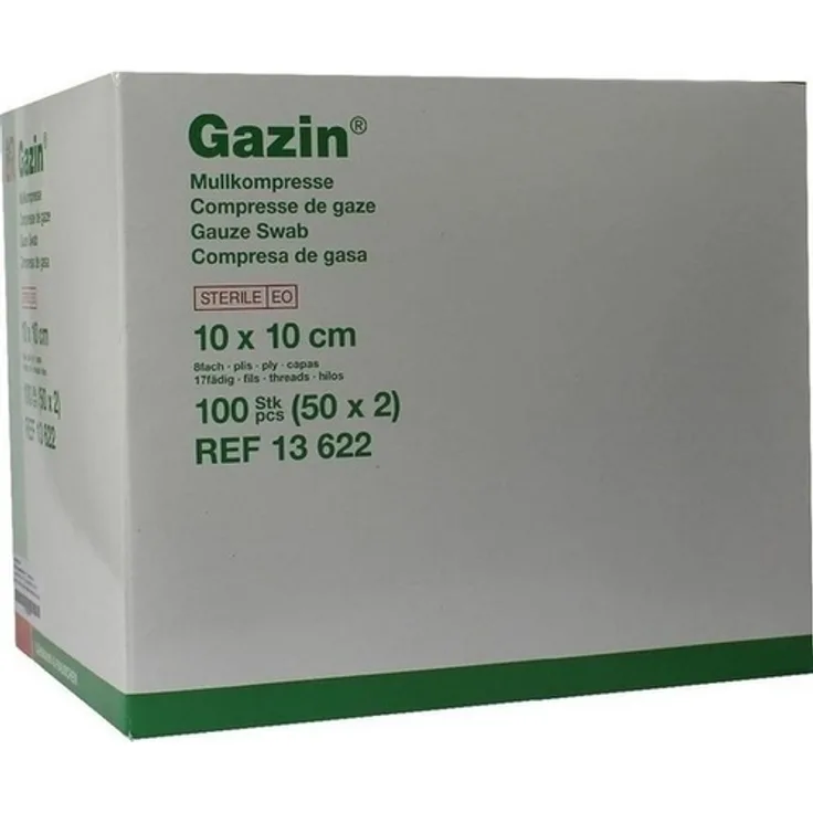 Lohmann & Rauscher Gazin Mullkomp.10x10 cm steril 8fach 100 St.