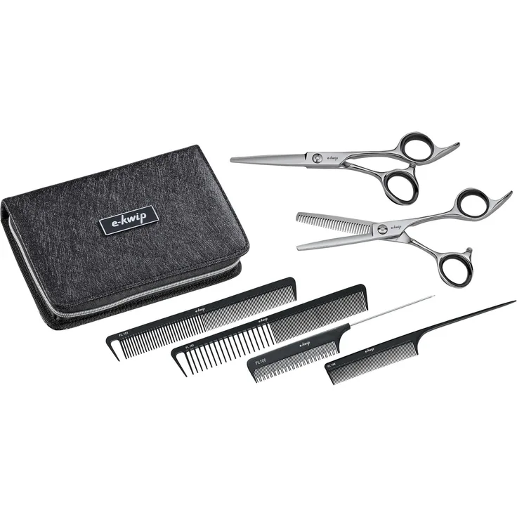 E-Kwip Starter Set 2.0 inkl. Schneide- und Modellierschere, vier flex line silikon Kämme