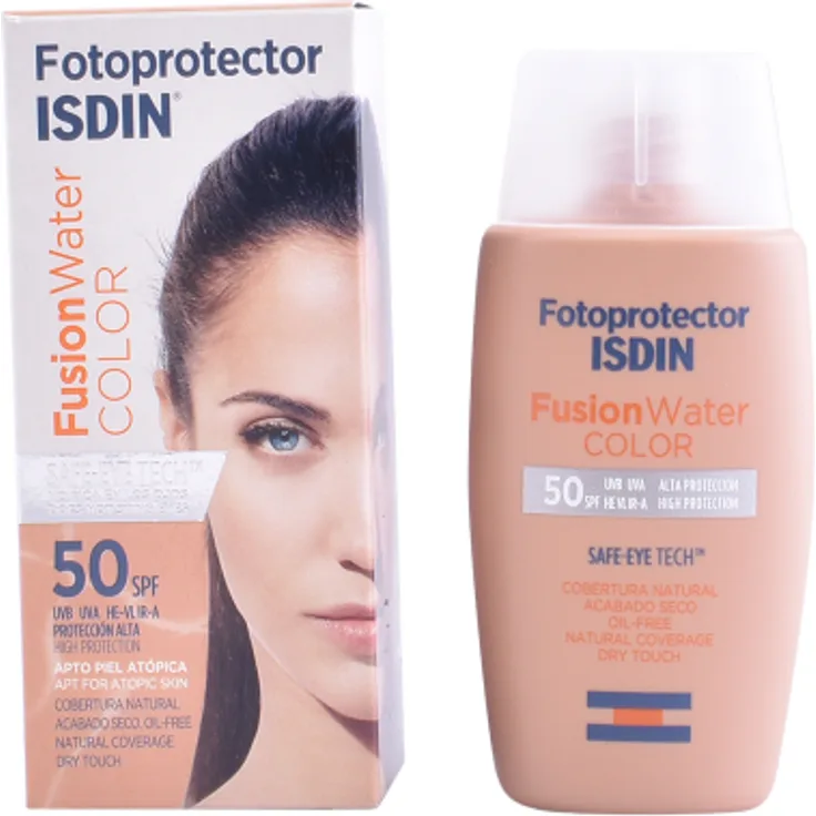 Isdin Fusion Water Color Lsf 50 Getönte Tägliche Creme Für Das Gesicht Ultraleichte Textur, 50 ml mit einer pflegenden Wirkung