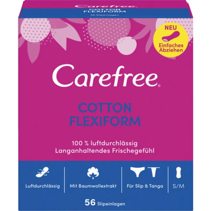 Carefree Cotton Flexiform 56 Stück, für Slip und Tanga