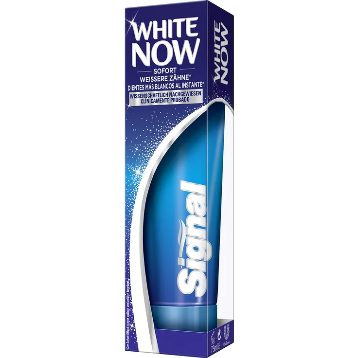 Signal White Now mit Blue Light Technology 4 x 75 ml, mit Whitening-Effekt für eine sanfte Zahnaufhellung