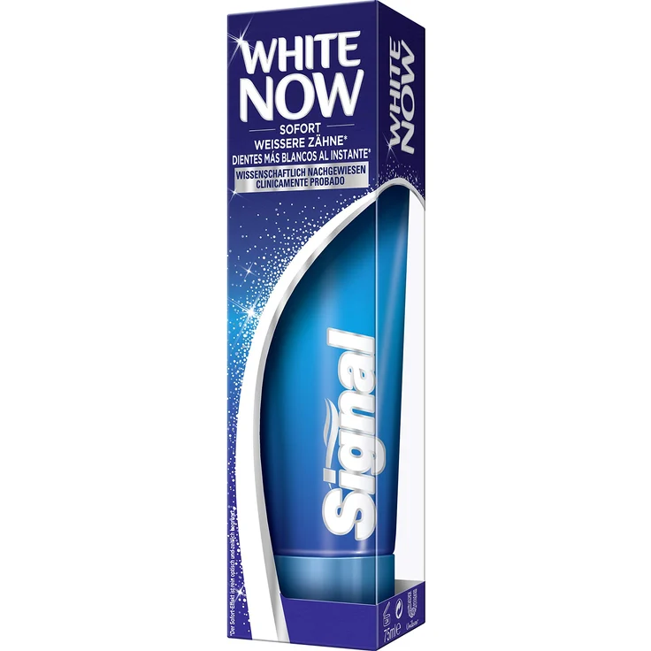 Signal White Now mit Blue Light Technology 4 x 75 ml, mit Whitening-Effekt für eine sanfte Zahnaufhellung – Bild 1