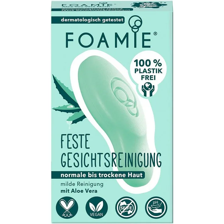 Foamie Feste gesichtsreinigung Aloe You Vera Much 60 g, für Damen und Herren 