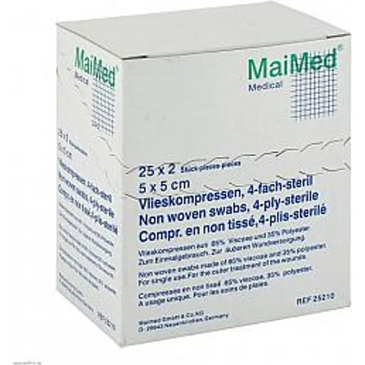 MaiMed Vlieskompressen 5x5 cm steril, 50 Stück