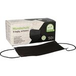 50 ''Medi-Inn'' Mundschutz Type II, 3-lagig 9 cm x 17,5 cm schwarz mit Nasenbügel