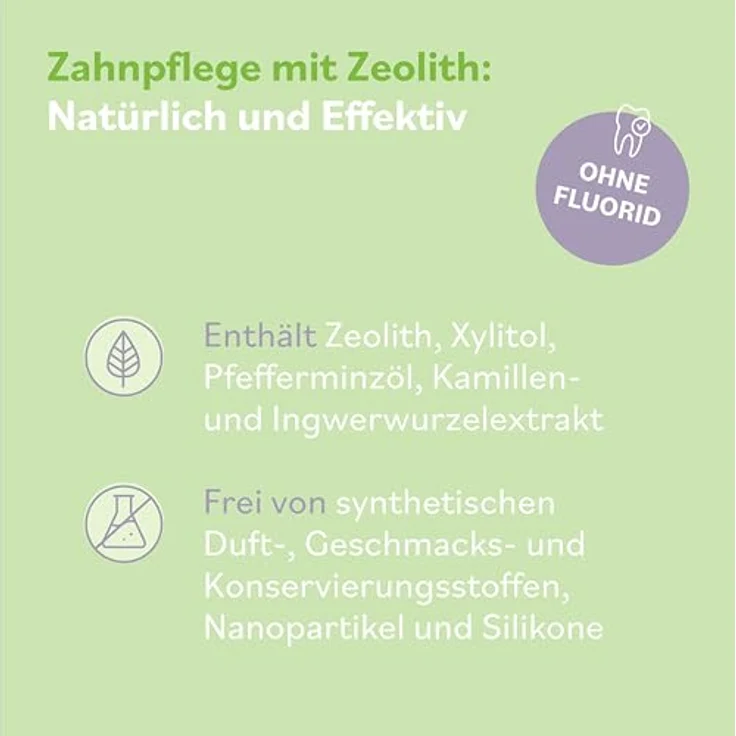 Zeolith MED Zahncreme 75 ml, Premium Xylit Zahnpasta ohne Fluorid, natürlicher Wirkstoffkomplex – Bild 2