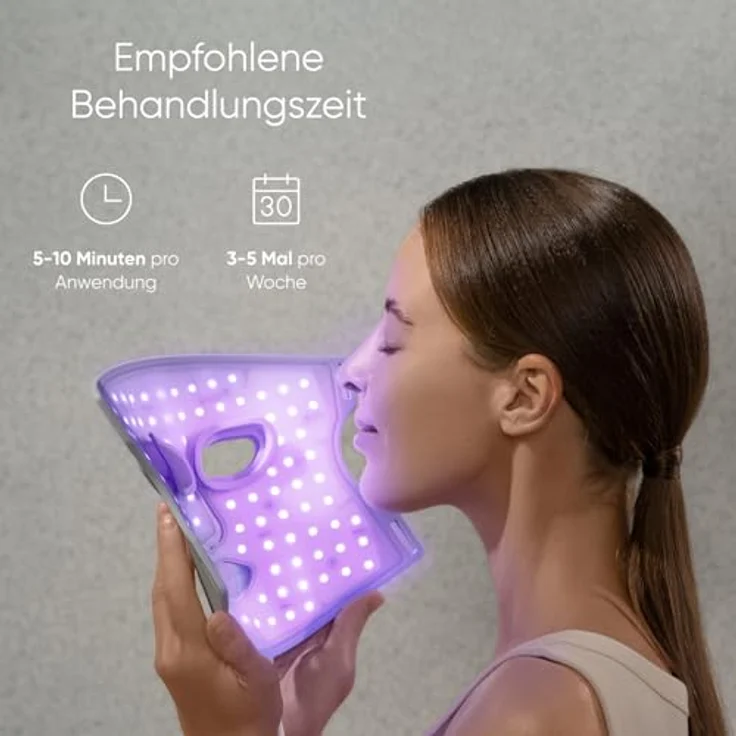Nanoleaf LED Licht Gesichtsmaske, wiederaufladbare Rotlicht Face Mask mit 7 Modi, RGB & NIR-LEDs, hautfreundliches Silikon, tragbar, 5-10 Min täglich – Bild 5