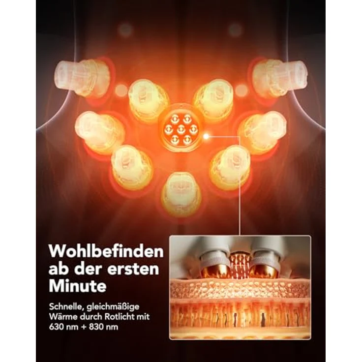 SKG G7 Pro Fold, Faltbares Nacken- und Schultermassagegerät mit Wärme, Kabellos und Tragbar, 11 Massageprogramme, Gold – Bild 3