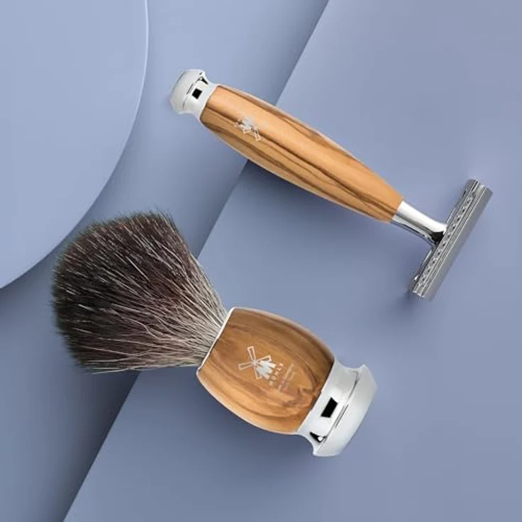 Mühle Rasierhobel (R 330 SR) mit geschlossenem Kamm, Olivenholz Griff – Bild 10