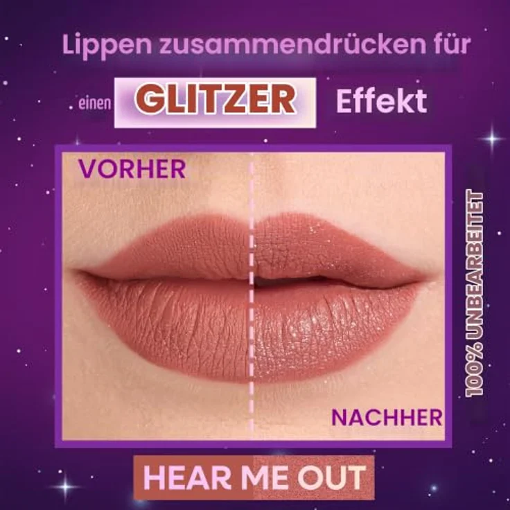 wet n wild Megaglitter Shimmer Liquid Lipstick, veganer Lippenstift mit schimmerndem Finish, 2,8 ml – Bild 4