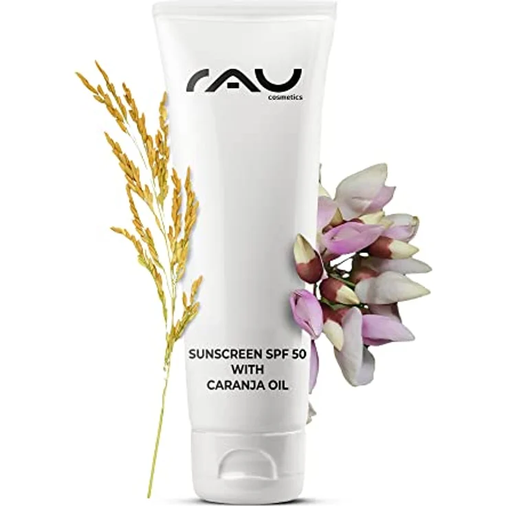 RAU Cosmetics 2in1 Sunscreen SPF50 with BIO-Karanja-oil 75 ml - Sonnenschutz Creme Gesicht mit Karanja Öl LSF50, pflegt, schützt und lindert Juckreiz gegen Unreinheiten – Bild 1