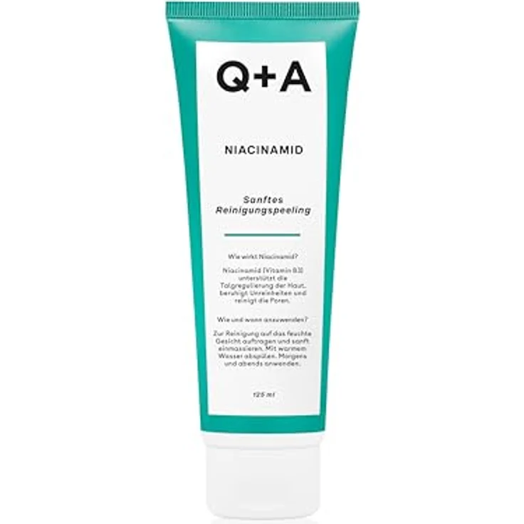 Q+A Niacinamid Sanftes Reinigungspeeling, 125ml, beruhigend, feuchtigkeitsspendend, tierversuchsfrei, vegan – Bild 1