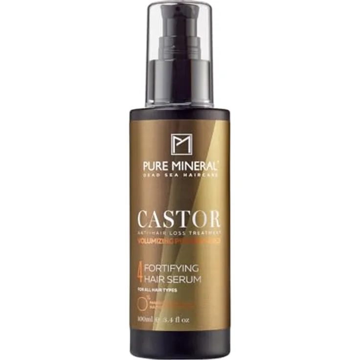 M PURE MINERAL DEAD SEA COSMETICS Pure Mineral Haarserum mit Rizinusöl, 100ml - Fördert Haarwachstum, reduziert Spliss, ohne Sulfate, Parabene und Petrolate