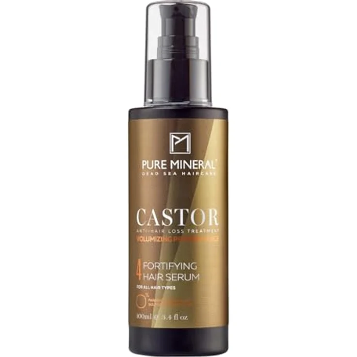 M PURE MINERAL DEAD SEA COSMETICS Pure Mineral Haarserum mit Rizinusöl, 100ml - Fördert Haarwachstum, reduziert Spliss, ohne Sulfate, Parabene und Petrolate – Bild 1
