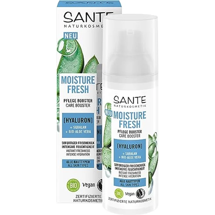 SANTE Moisture Fresh Pflege Booster Bio, 50ml, intensiver Feuchtigkeitsspender für strahlend gepflegte Haut – Bild 1
