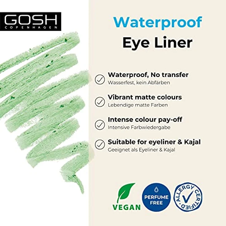 Gosh Copenhagen Matte Eyeliner, 1 g Nr. 011 - Alligator, farbintensiv mit cremiger Textur und mattem Finish – Bild 2