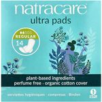 NATRACARE Ultra Binden Regular mit Flügeln, 95 % biologisch abbaubar und kompostierbar, plastikfrei, Bezug aus Bio-Baumwolle