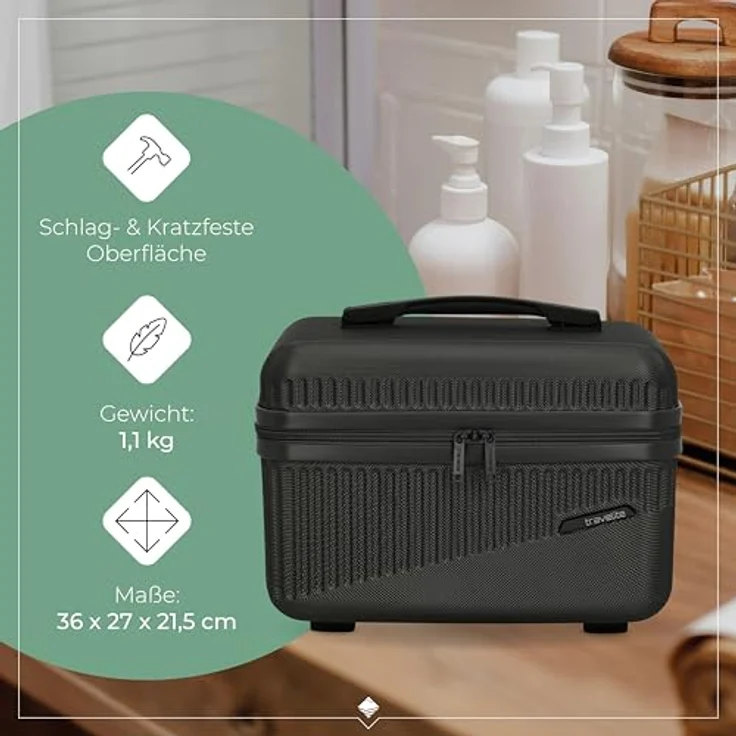 travelite Beautycase BALI, Kosmetikkoffer mit Aufsteck- und Organizerfunktion, robuste Hartschale aus ABS, attraktive Farben – Bild 3