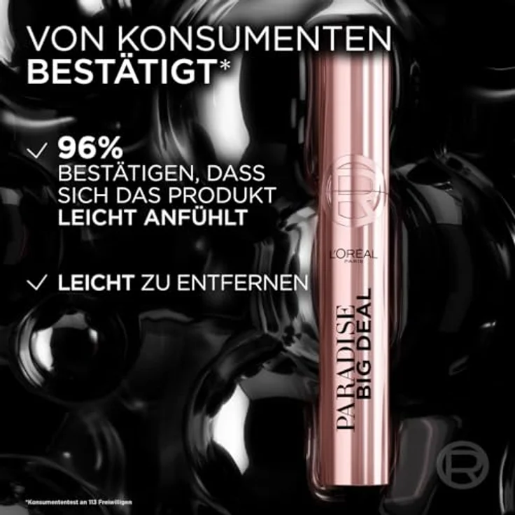 L’Oréal Paris Lash Paradise Big Deal, Wimpernverlängernde Volumenmascara, schwarz, 9.9 ml – Bild 7