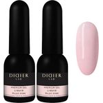 DIDIER LAB Aufbaugel für Gelnägel - Milky Pink - UV Gel zur Nagelverlängerung und Modellage, selbstnivellierende Textur - 2x10ml