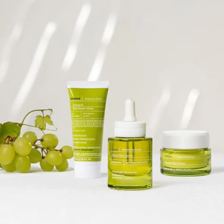 KORRES SANTORINI GRAPE Porenverfeinernde Creme - Glättet, hydratisiert und minimiert Poren, mit Santorini-Traubenextrakt, vegan, 40 ml – Bild 5