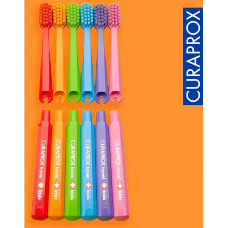 Curaprox Kids Travel Refill Ersatz-Kopf, 2er Pack, orange, sanfte Borsten für effektive Zahnreinigung – Bild 7
