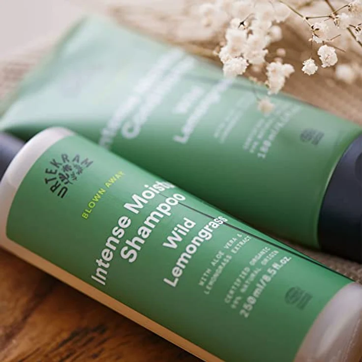 URTEKRAM Wild Lemongrass Conditioner 180 ml, pflegende Spülung für trockenes Haar mit Aloe Vera und erfrischendem Duft von wildem Zitronengras – Bild 6