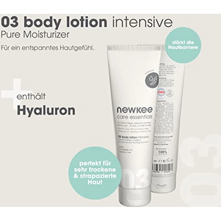 newkee Body Lotion intensive (150 ml), reichhaltige Körper Lotion, Vegan, ohne Parfüm, von Manuel Neuer & Angelique Kerber – Bild 3