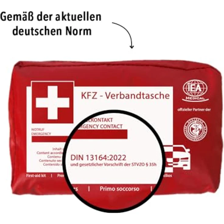 IEA Medical Erste-Hilfe-Set KFZ (45 Teile) | 2er Set, TÜV-zertifiziertes Auto Notfallset für PKW & Lkw, inklusive verständlichem Erste-Hilfe-Handbuch – Bild 5