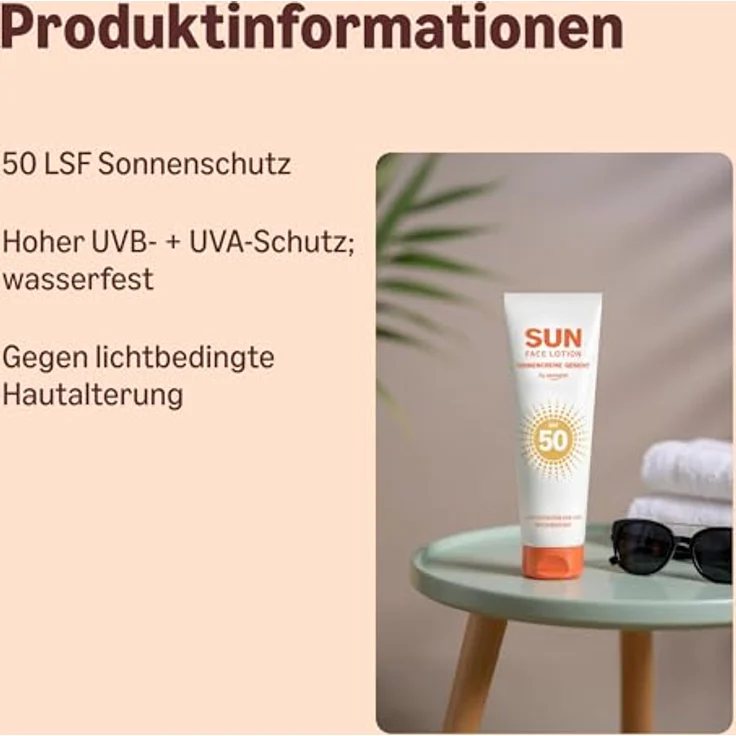 by Amazon Face Sun Lotion 50 LSF, 100 ml – Anti-Aging Sonnenschutz, hoher UVB+UVA Schutz, wasserabweisend, schnelle Absorption – Bild 2