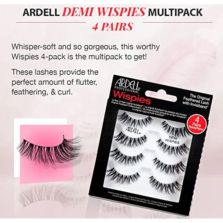 Ardell Natural Demi Wispies Multipack 4 Pary Black Wimpern, Schwarz, Dekorative Kosmetik Make-up Accessoires – Bild 3